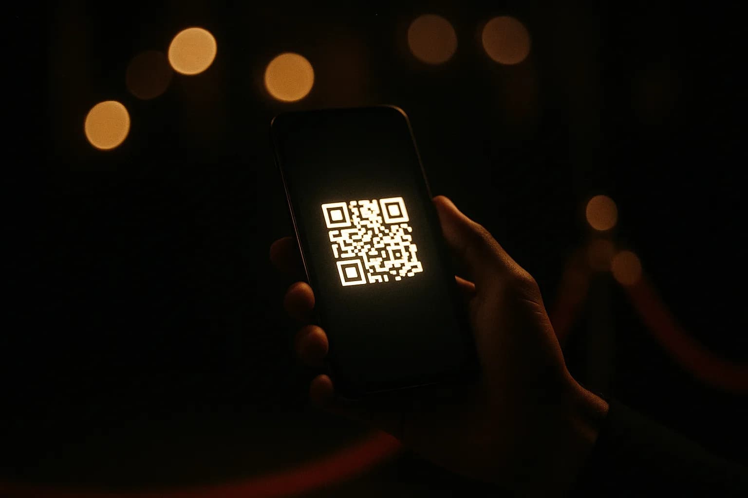 Invitado mostrando su QR en la entrada de un evento